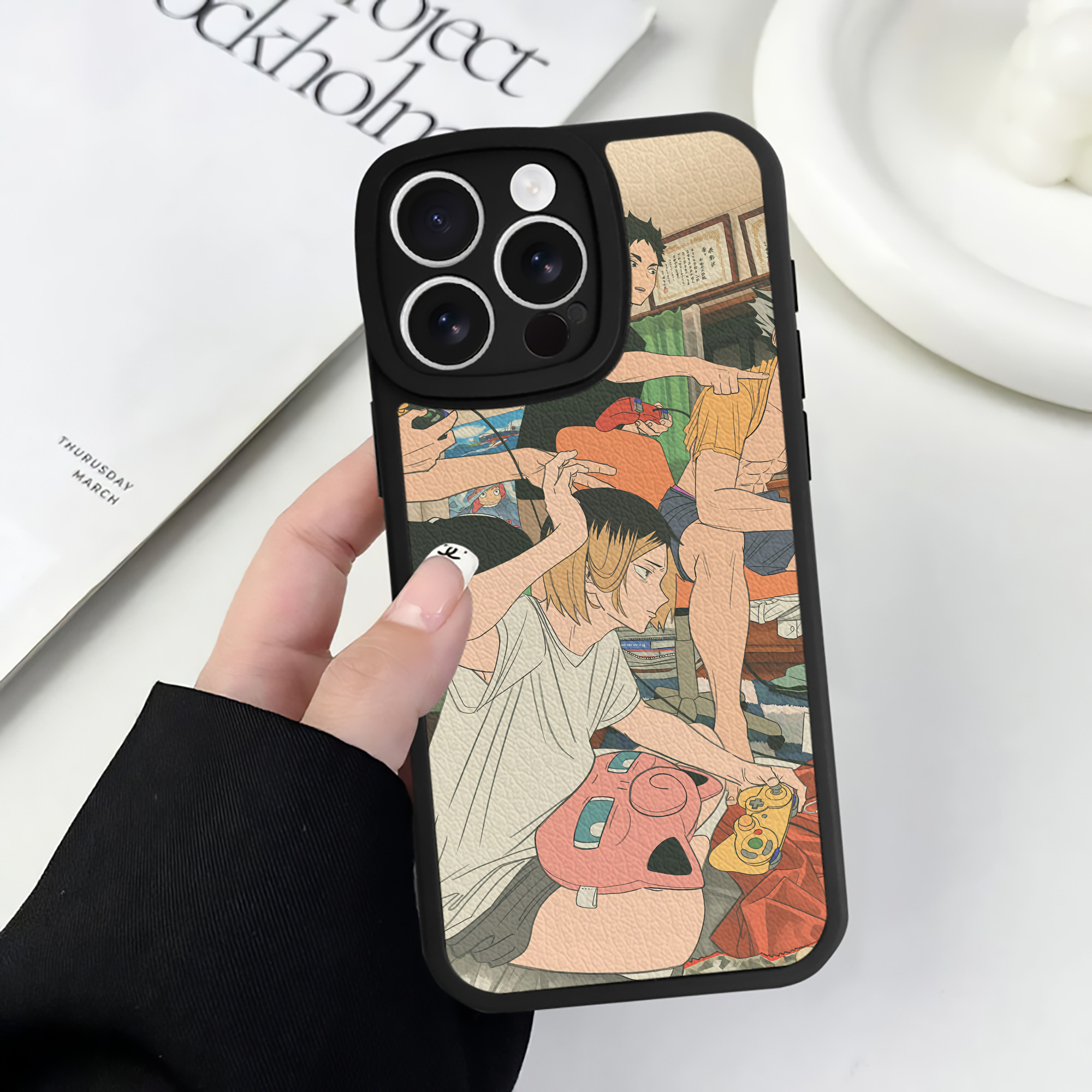 （画像用） ハイキュー!! Haikyu!! 【iPhone 16シリーズ対応】シリコンスマホケース（レザー調） 材質：シリコン